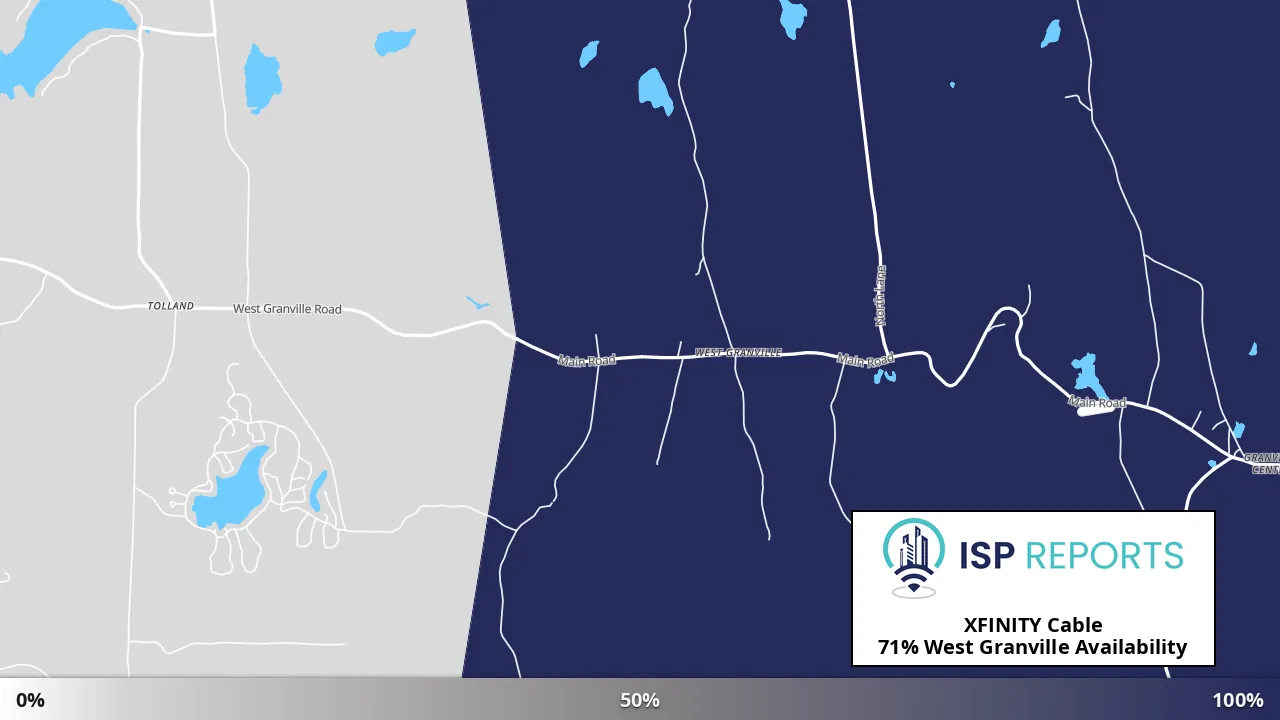 West Granville, MA map of internet availability
