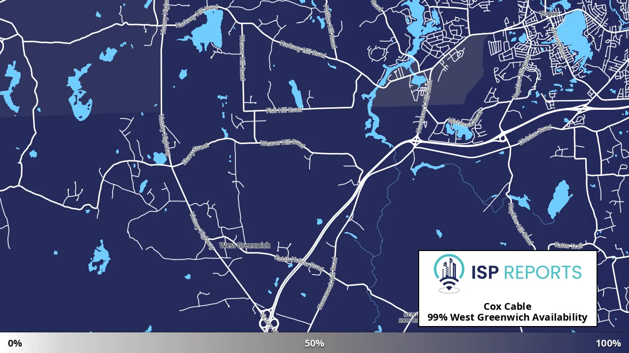 West Greenwich, RI map of internet availability