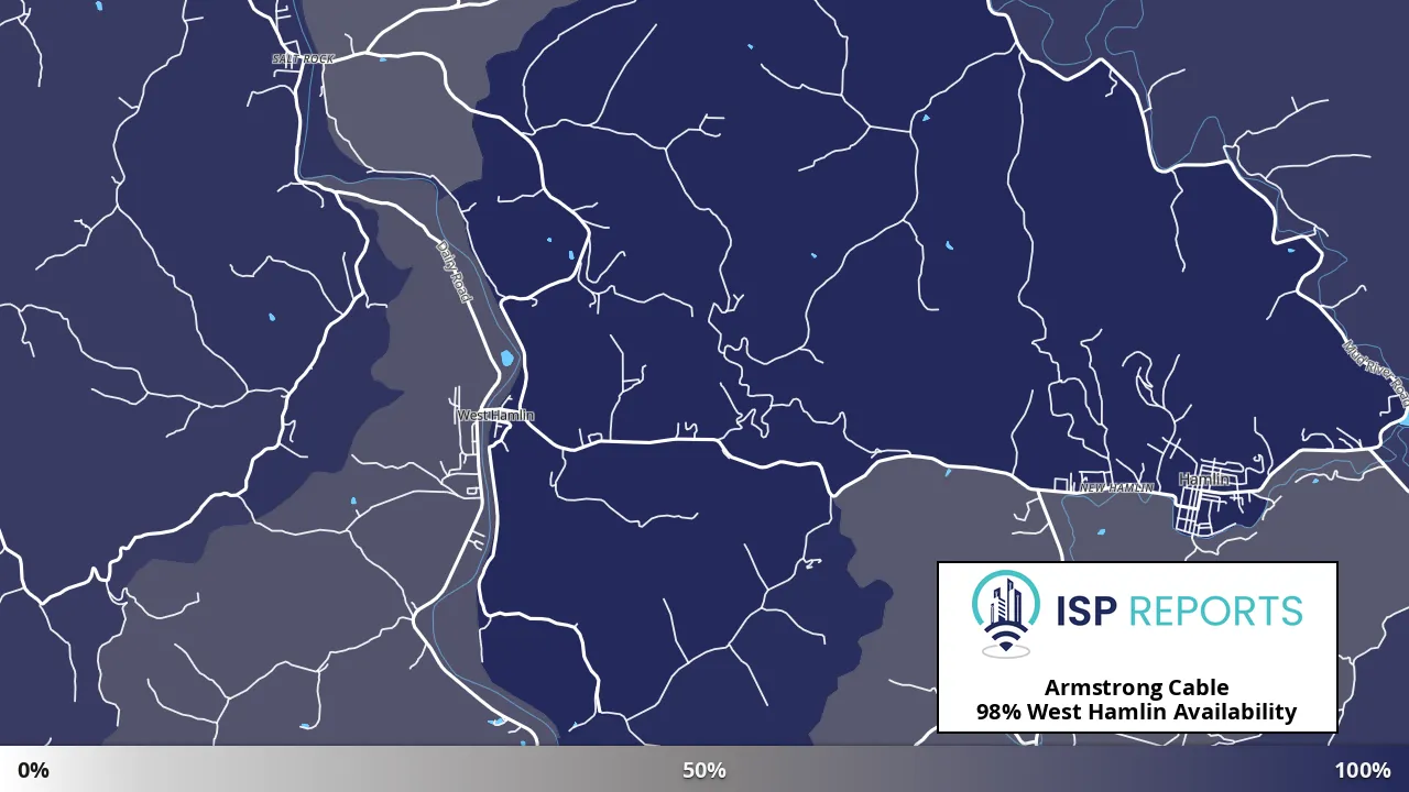 West Hamlin, WV map of internet availability