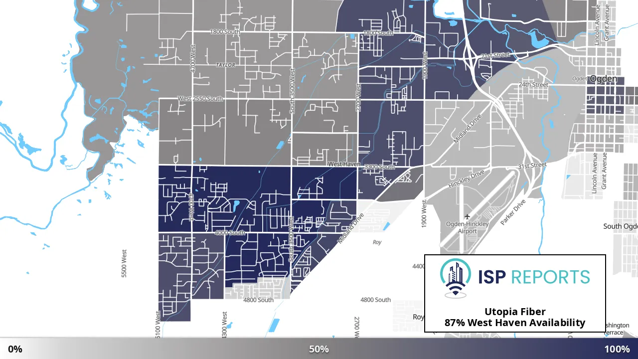 West Haven, UT map of internet availability