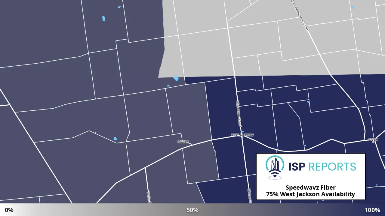 West Jackson, OH map of internet availability