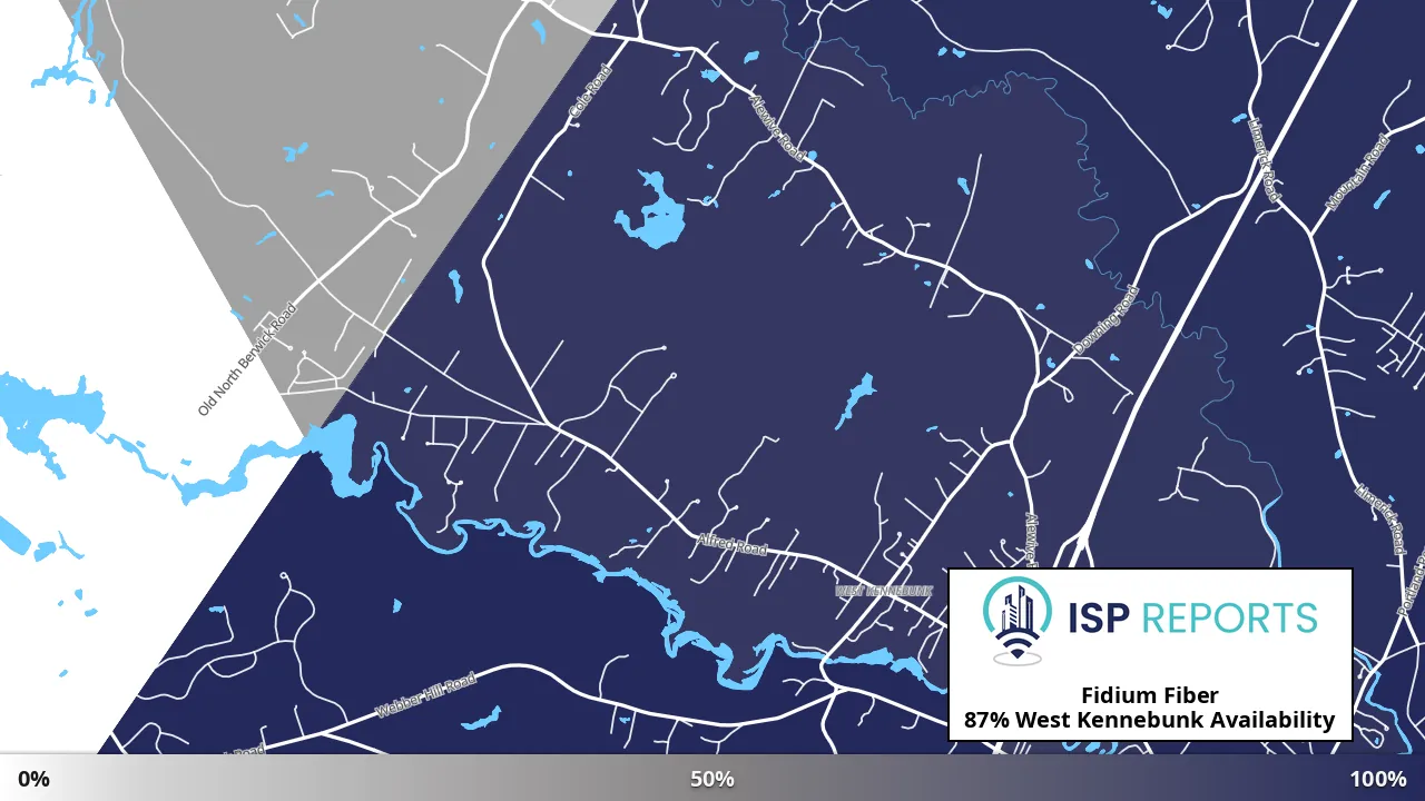 West Kennebunk, ME map of internet availability