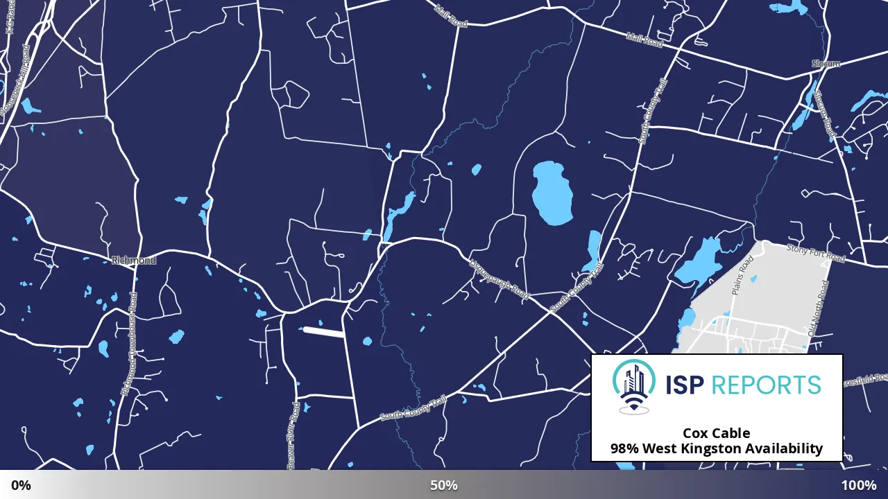 West Kingston, RI map of internet availability