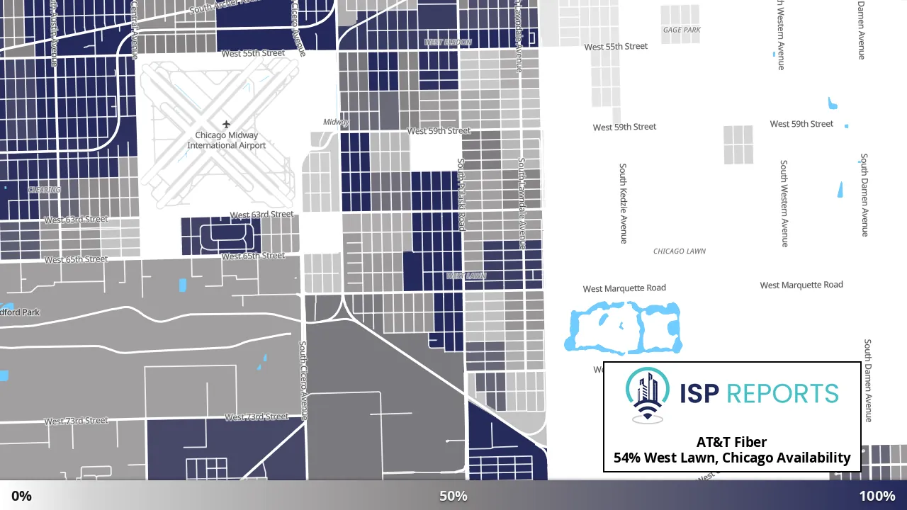 West Lawn, Chicago, IL map of internet availability