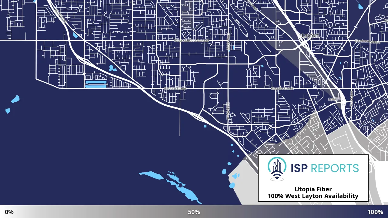 West Layton, UT map of internet availability