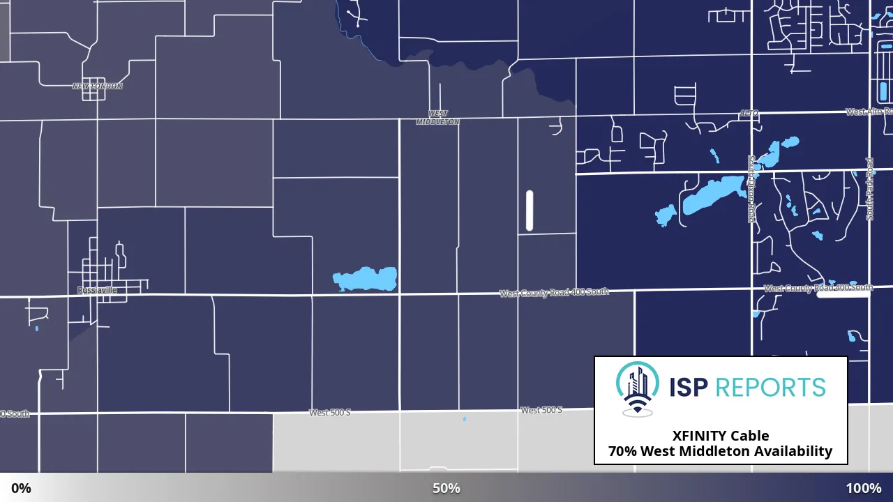 West Middleton, IN map of internet availability