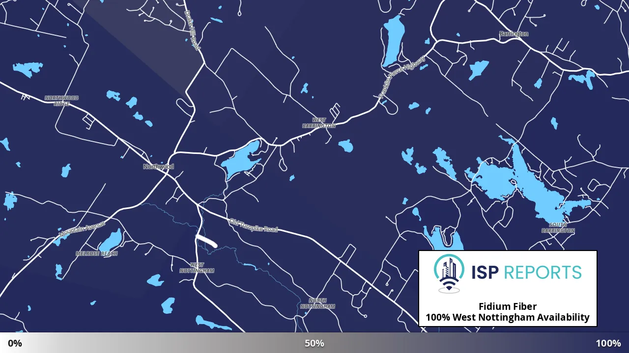West Nottingham, NH map of internet availability