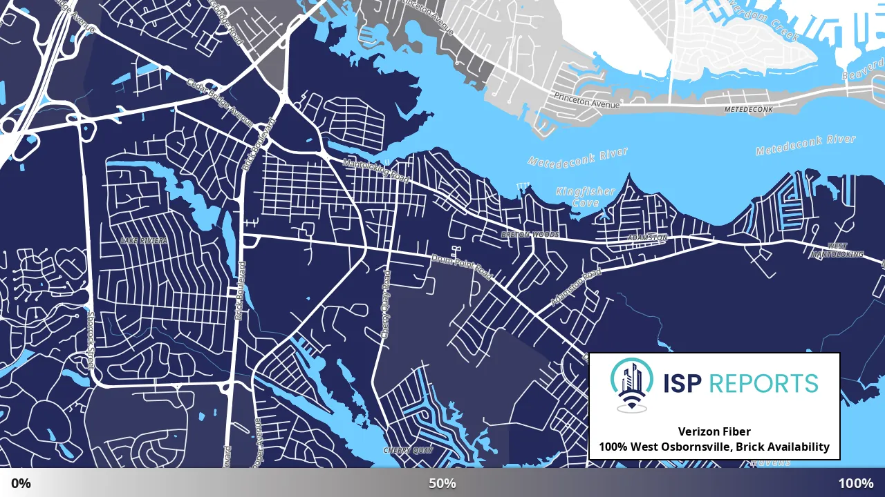 West Osbornsville, Brick, NJ map of internet availability