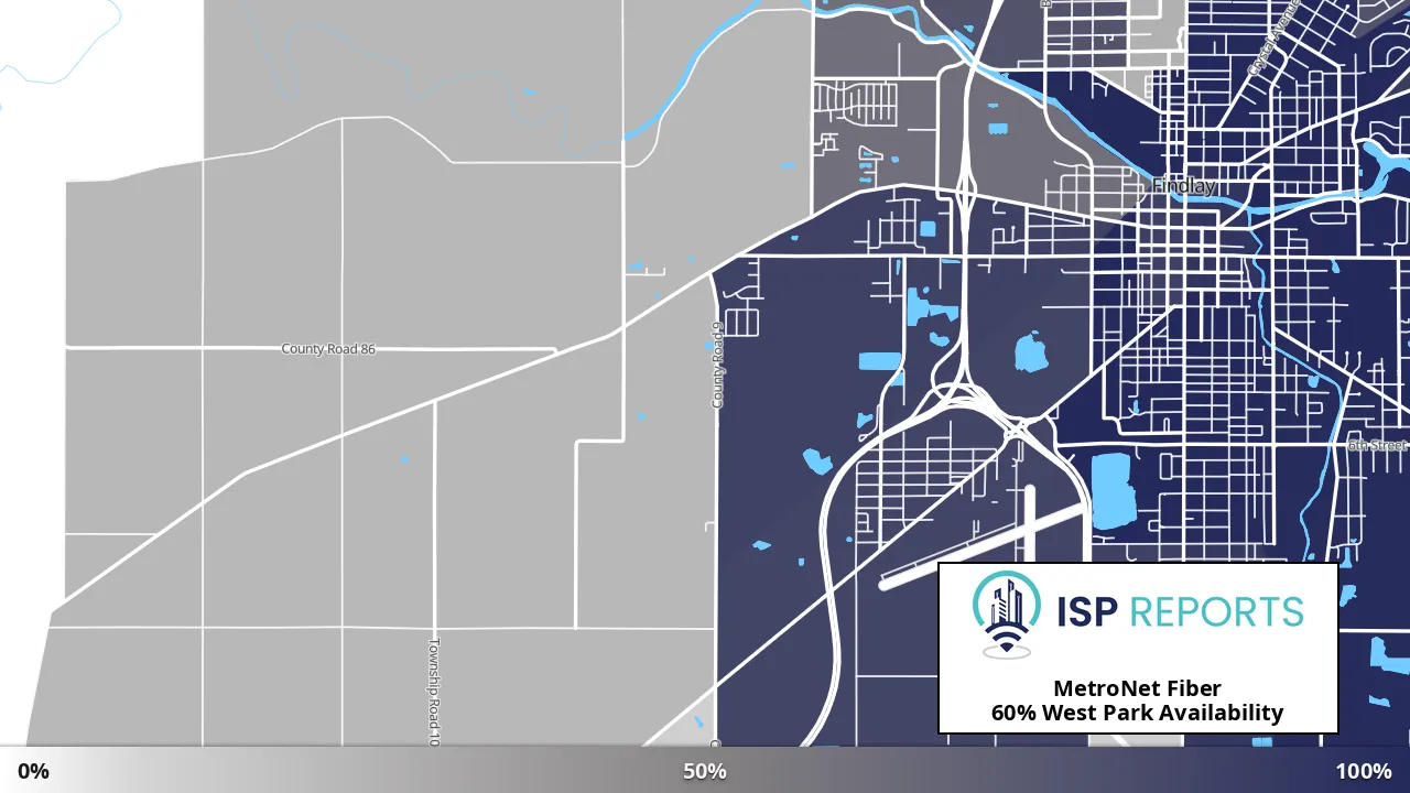 West Park, OH map of internet availability