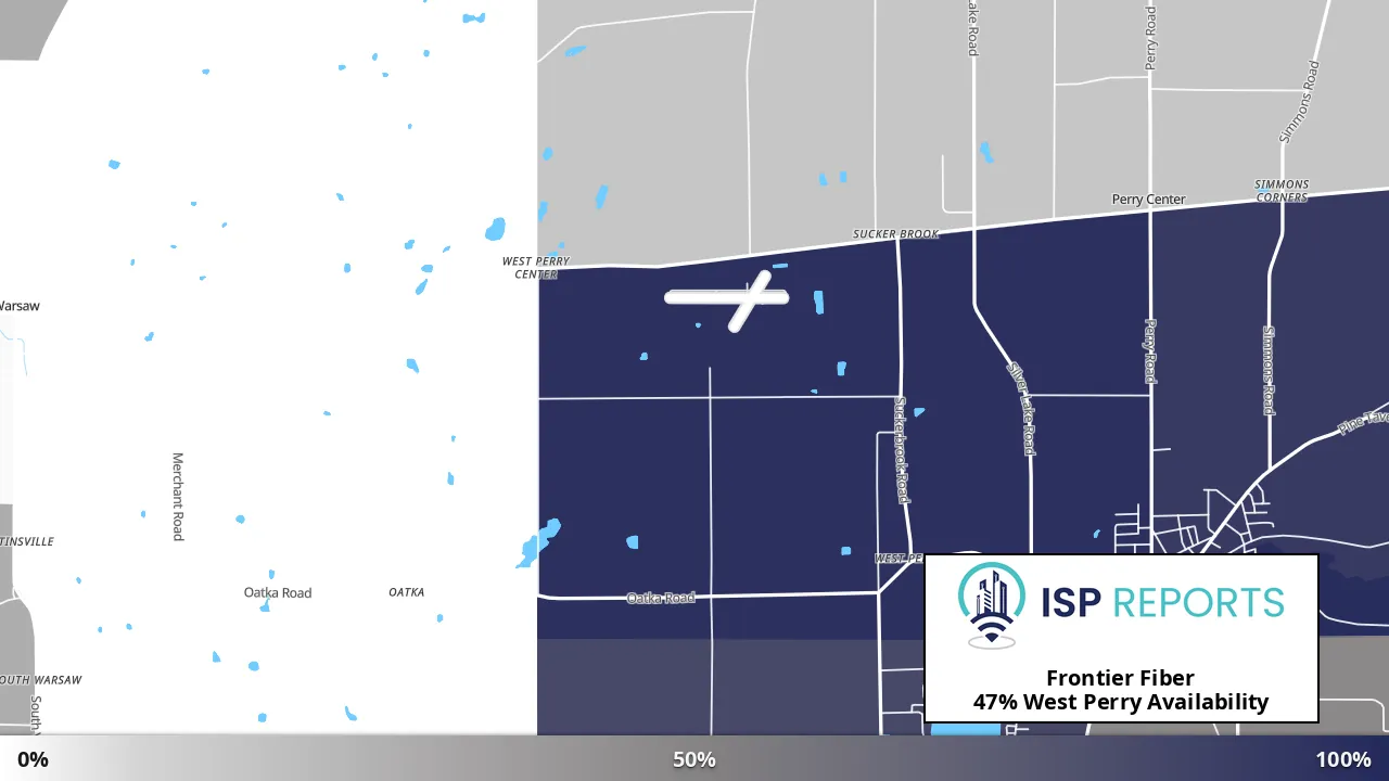 West Perry, NY map of internet availability