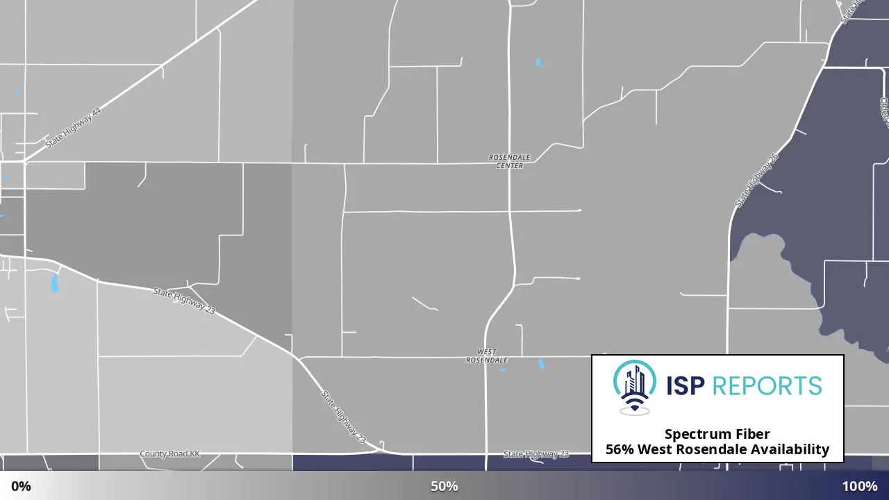 West Rosendale, WI map of internet availability
