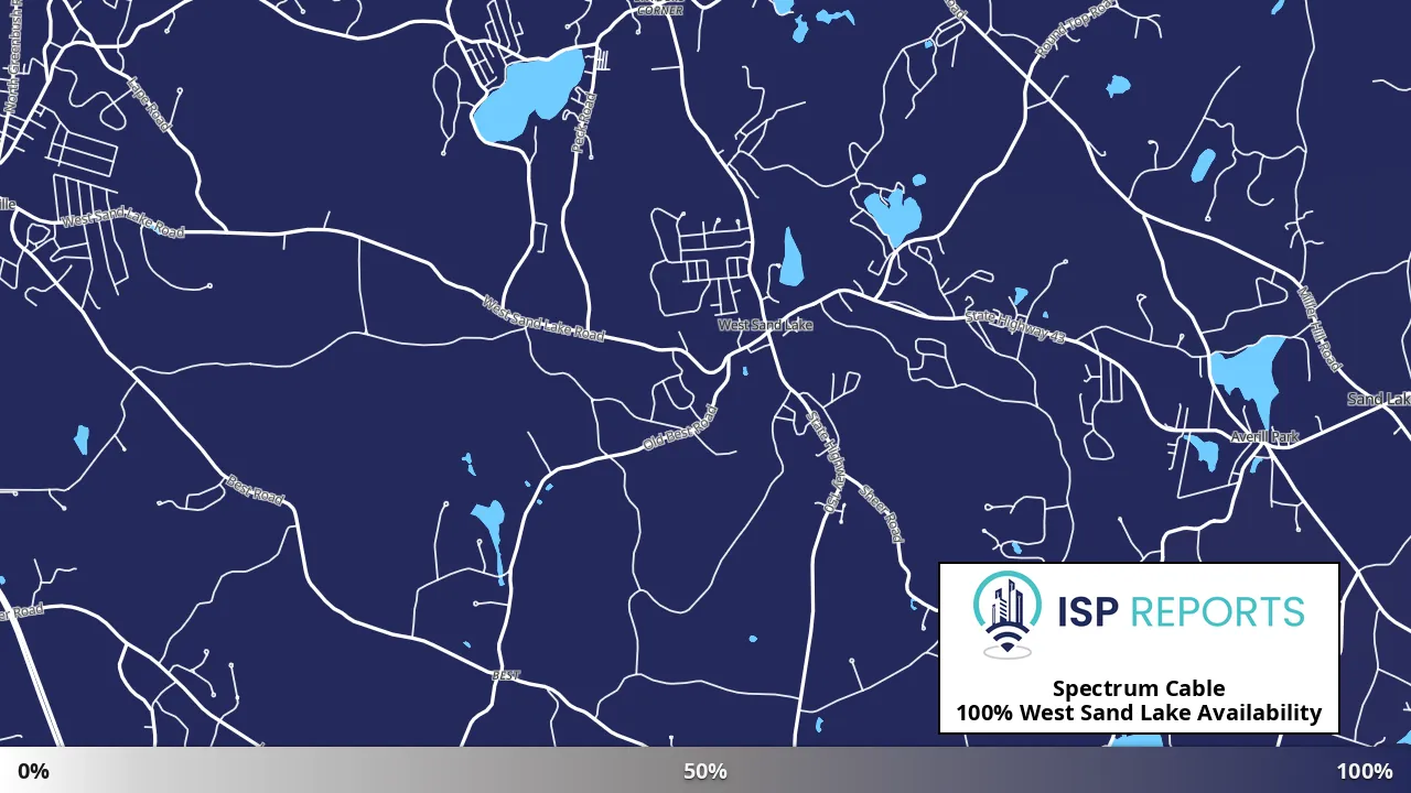 West Sand Lake, NY map of internet availability