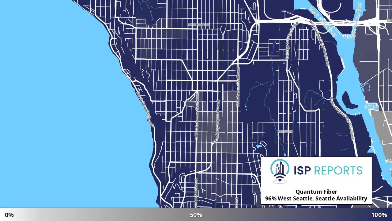 West Seattle, Seattle, WA map of internet availability