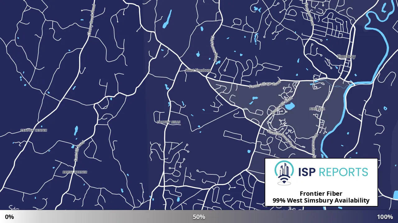 West Simsbury, CT map of internet availability