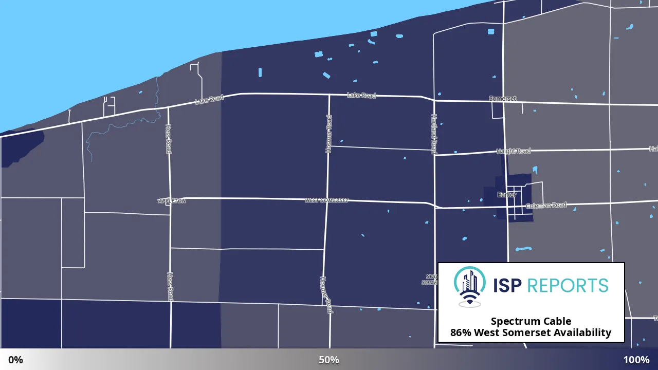 West Somerset, NY map of internet availability