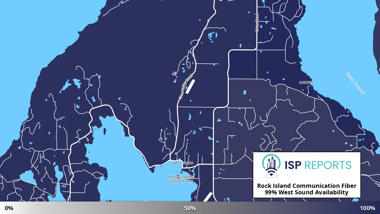 West Sound, WA map of internet availability
