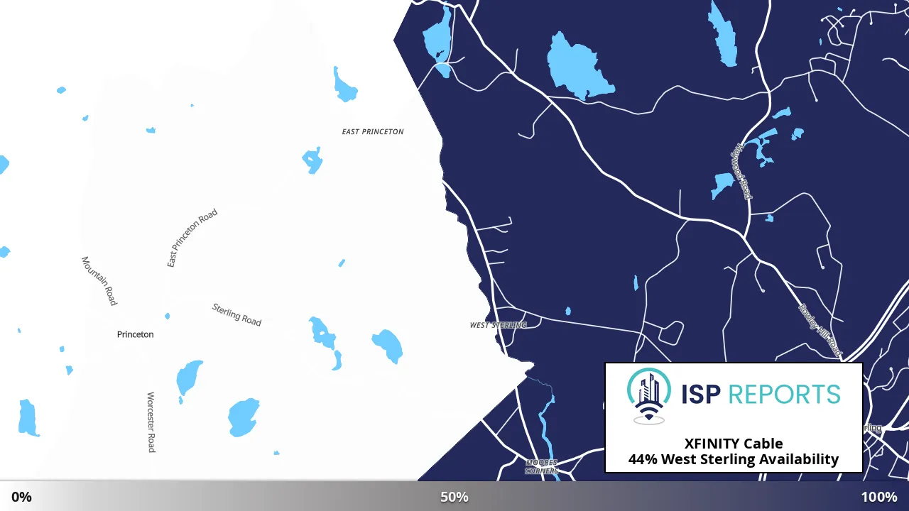 West Sterling, MA map of internet availability