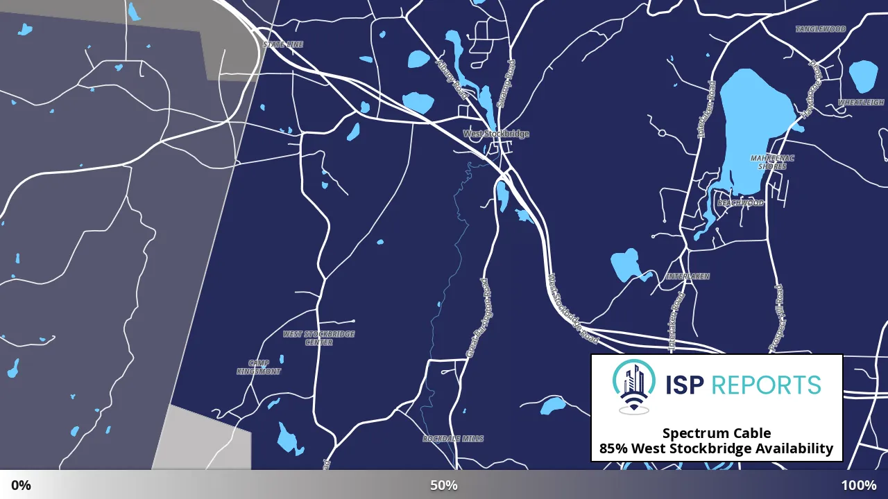 West Stockbridge, MA map of internet availability