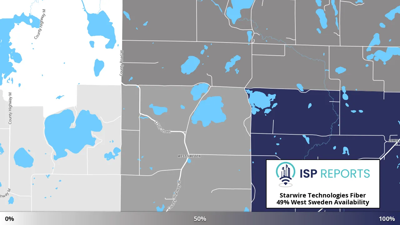 West Sweden, WI map of internet availability