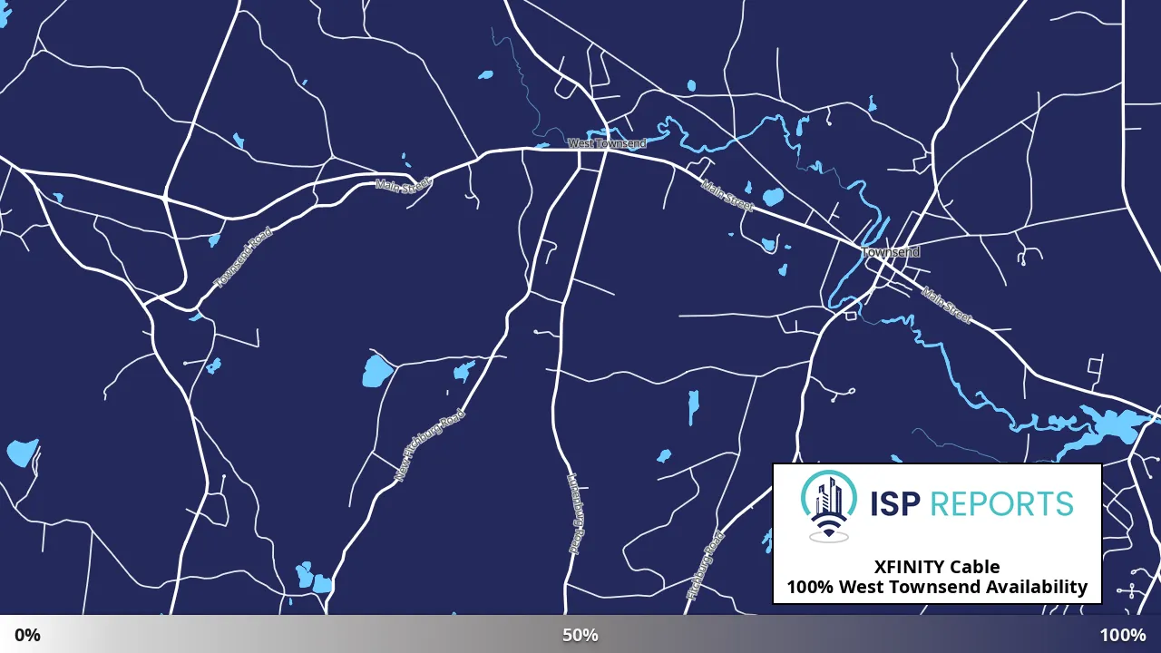 West Townsend, MA map of internet availability