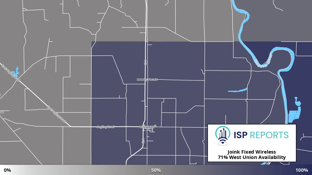 West Union, IL map of internet availability