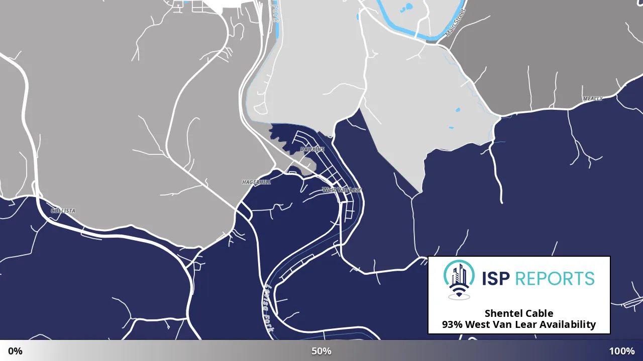 West Van Lear, KY map of internet availability