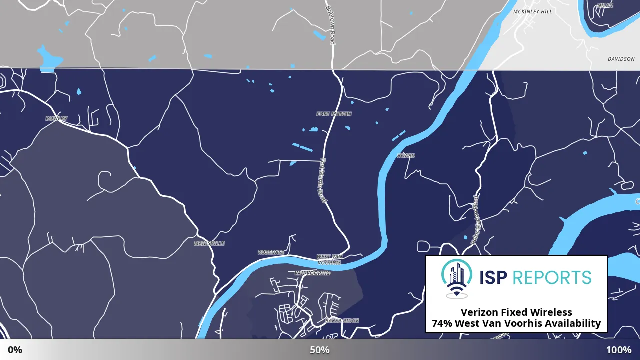West Van Voorhis, WV map of internet availability