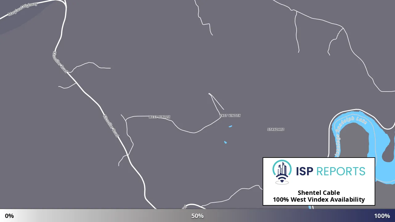 West Vindex, MD map of internet availability