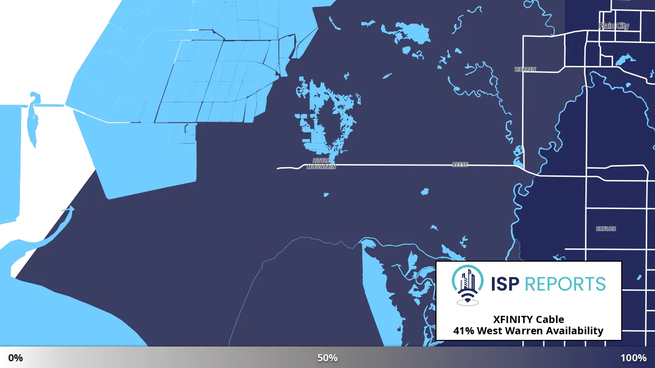West Warren, UT map of internet availability
