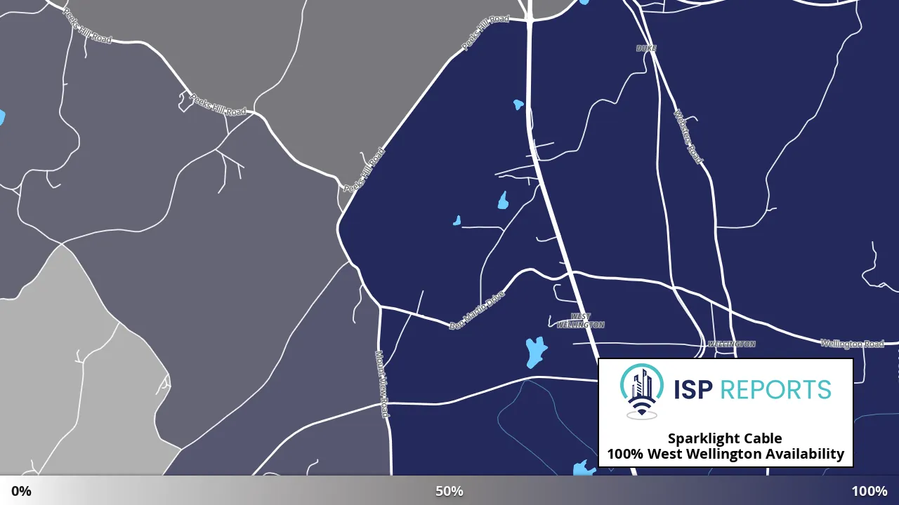 West Wellington, AL map of internet availability