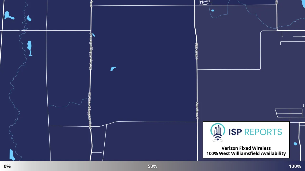 West Williamsfield, OH map of internet availability