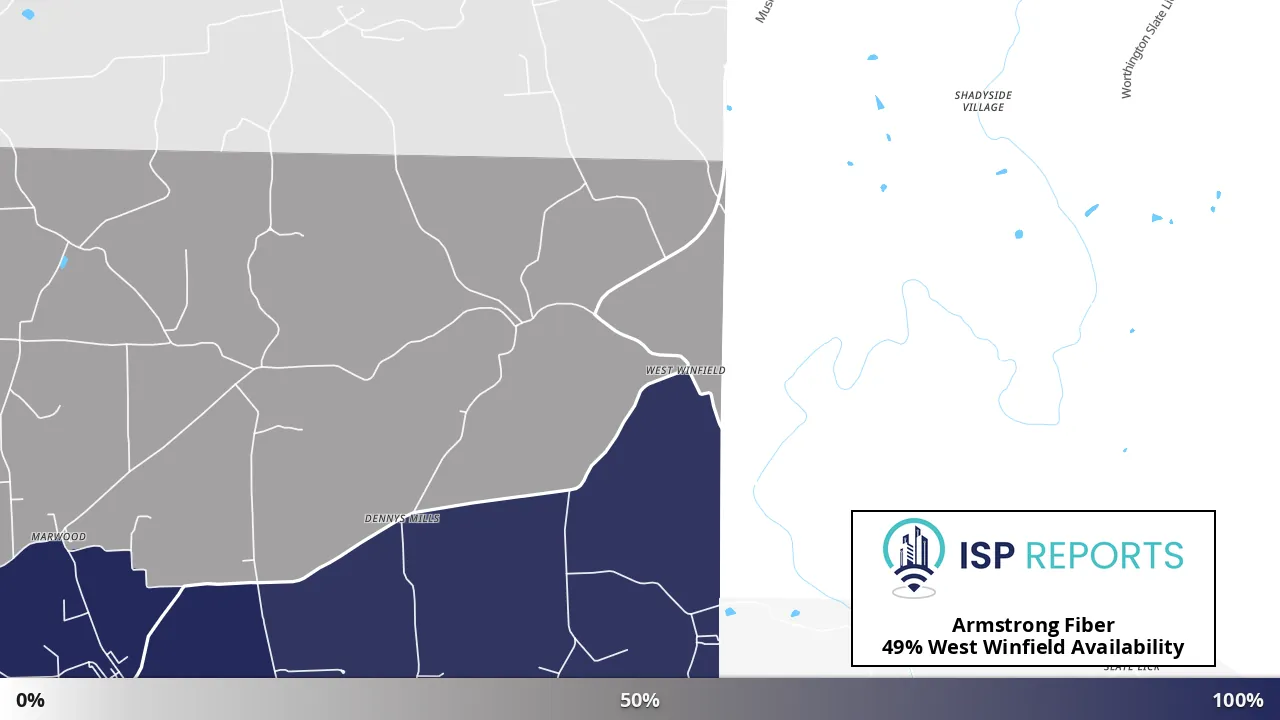 West Winfield, PA map of internet availability