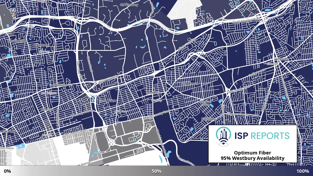 Westbury, NY map of internet availability