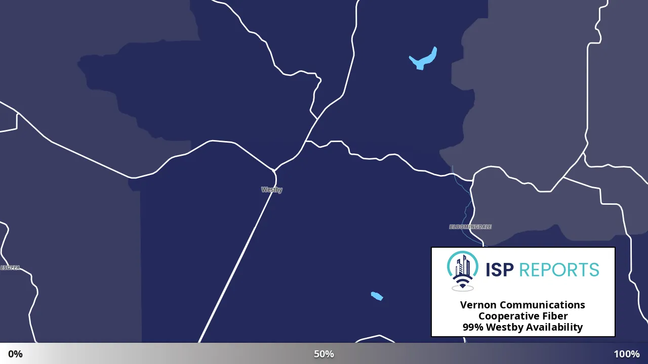 Westby, WI map of internet availability
