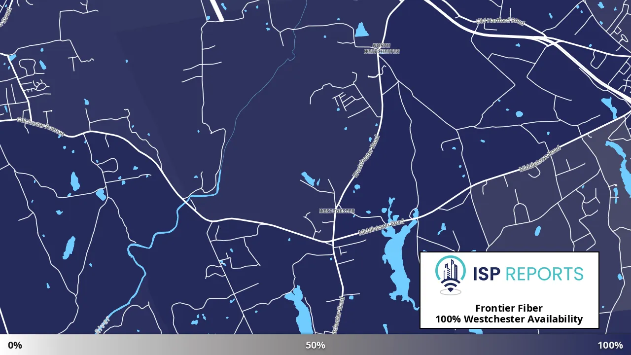 Westchester, CT map of internet availability