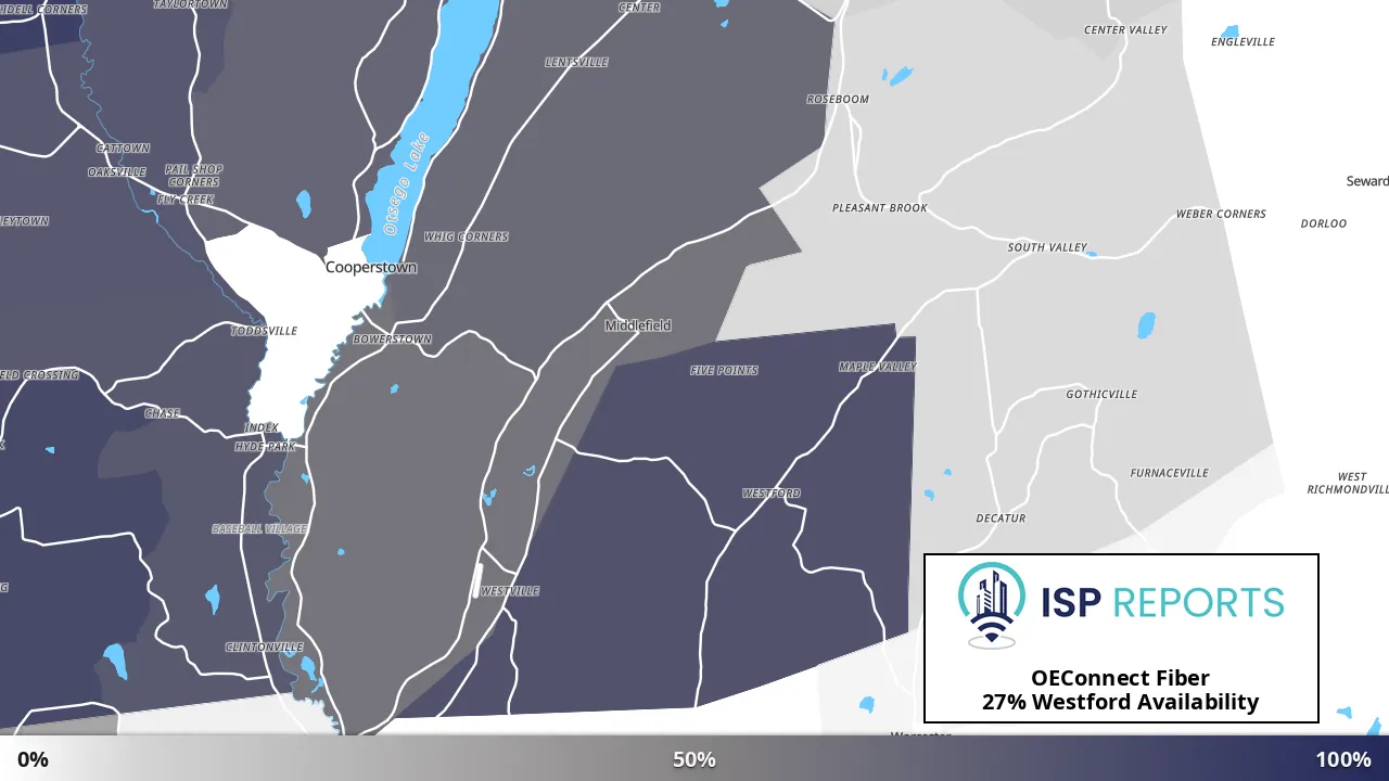 Westford, NY map of internet availability