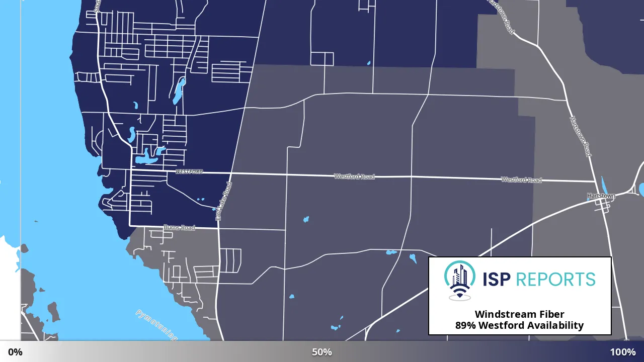 Westford, PA map of internet availability
