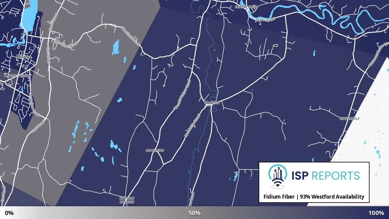 Westford, VT map of internet availability