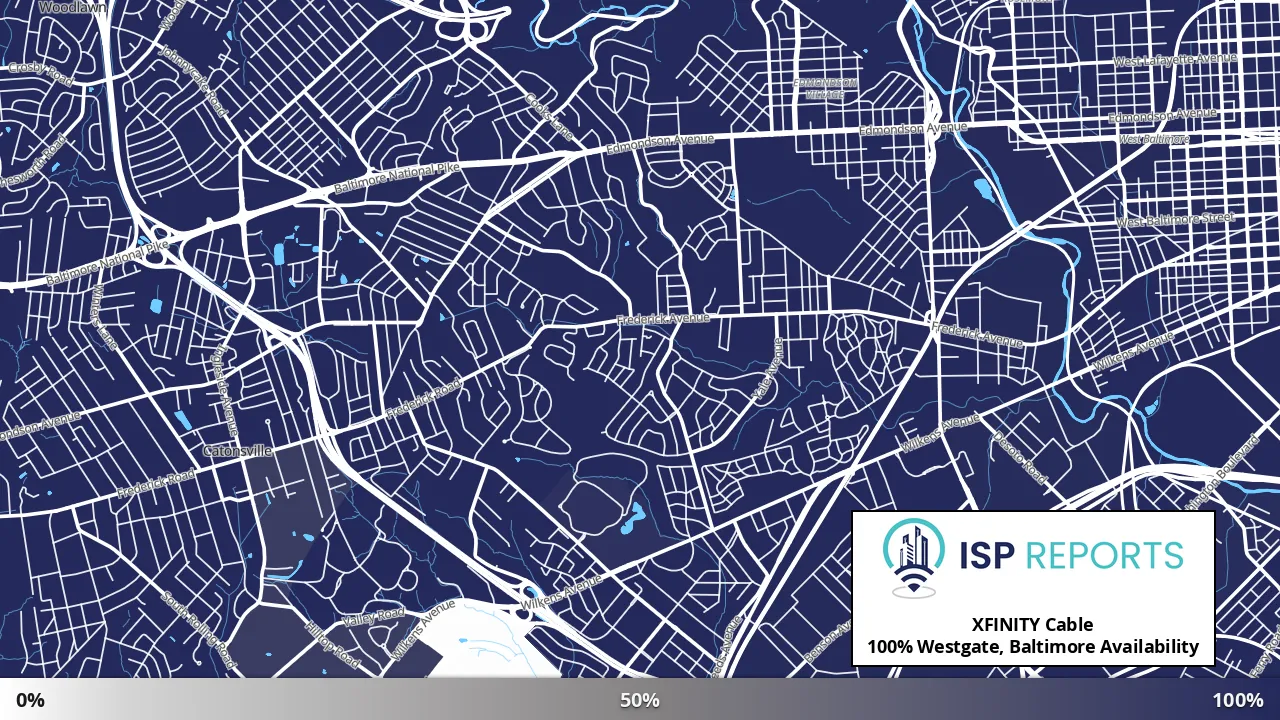 Westgate, Baltimore, MD map of internet availability