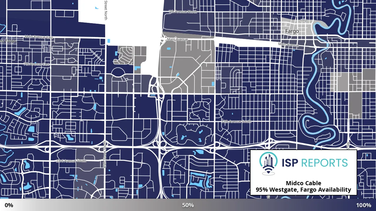 Westgate, Fargo, ND map of internet availability
