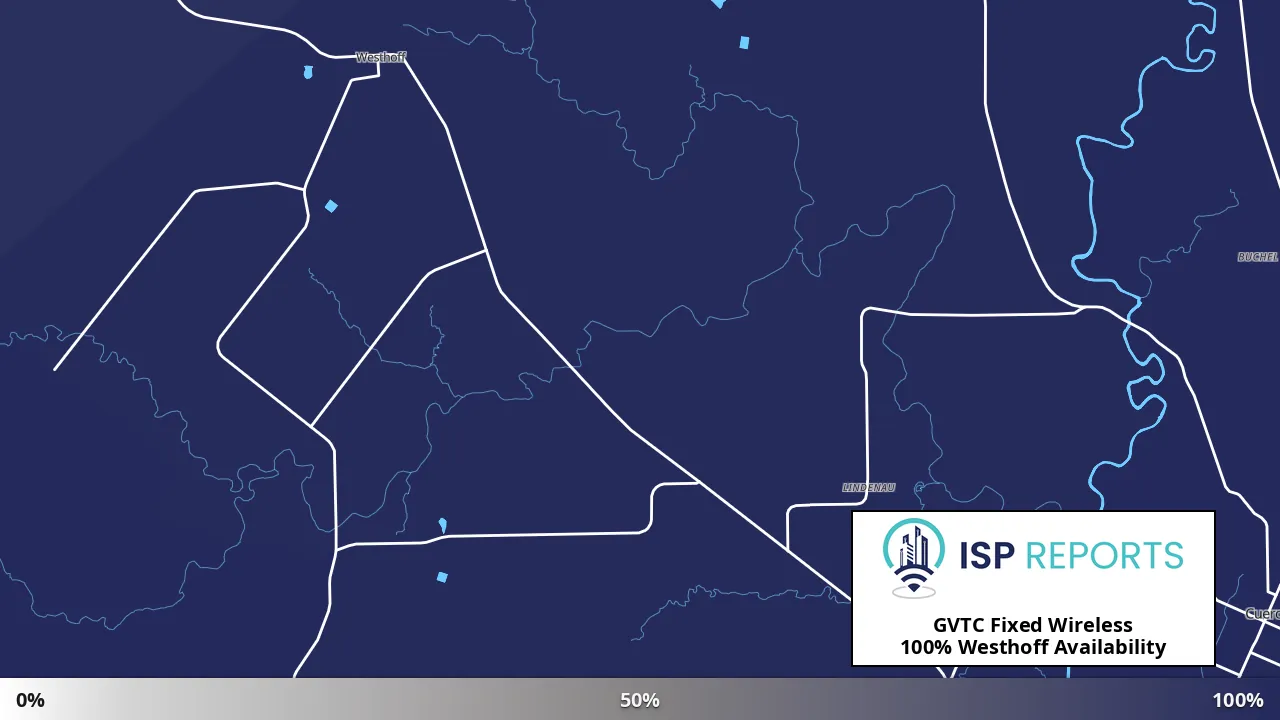 Westhoff, TX map of internet availability