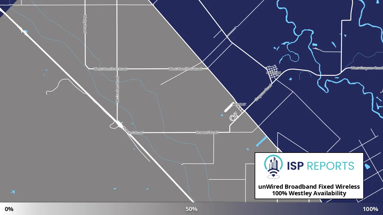 Westley, CA map of internet availability
