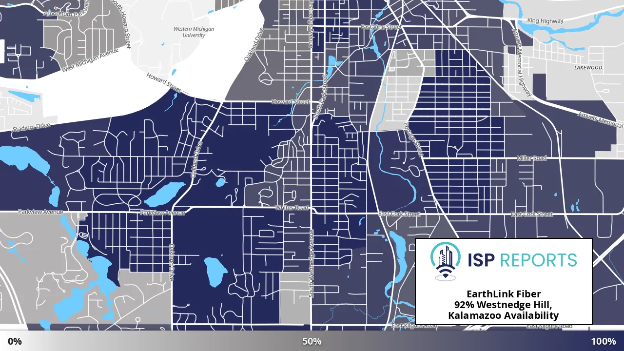 Westnedge Hill, Kalamazoo, MI map of internet availability