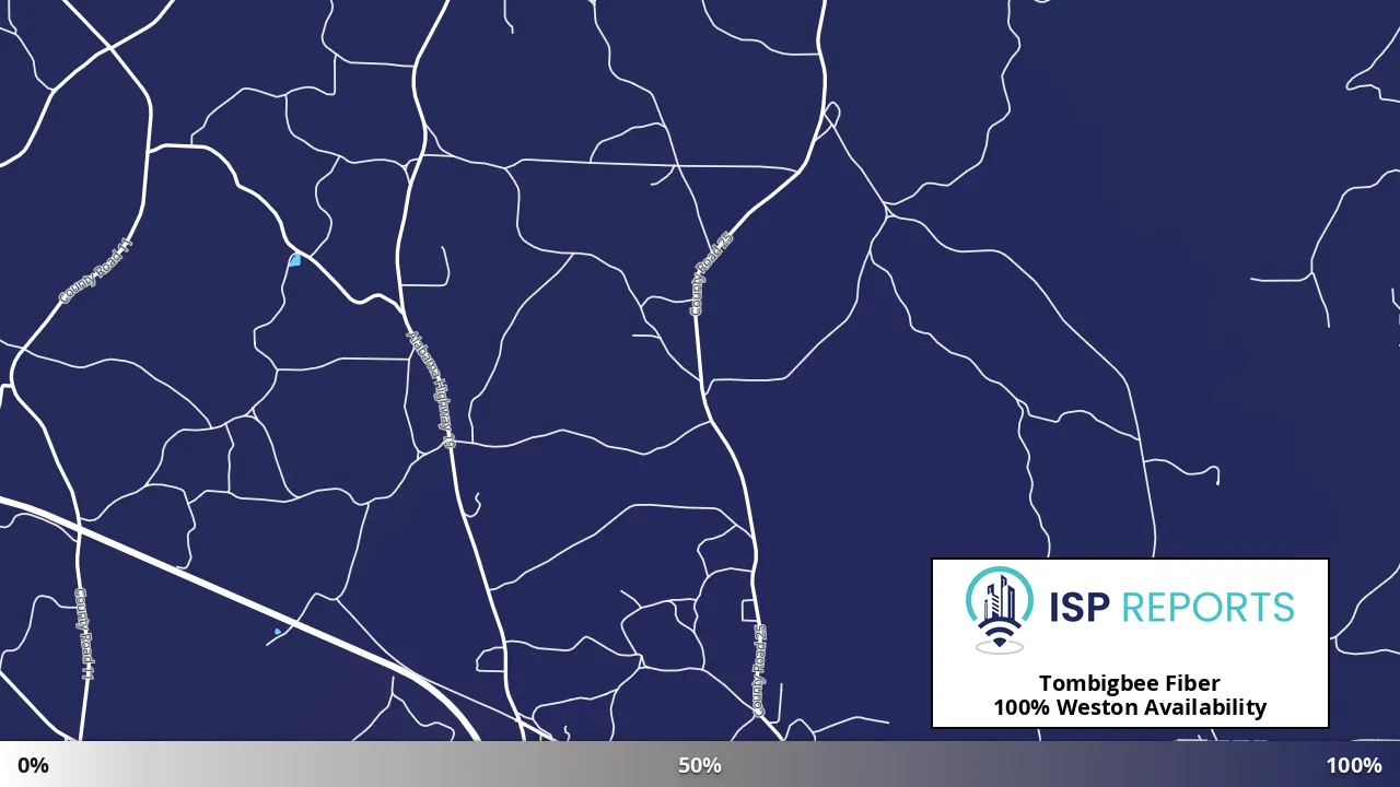 Weston, AL map of internet availability