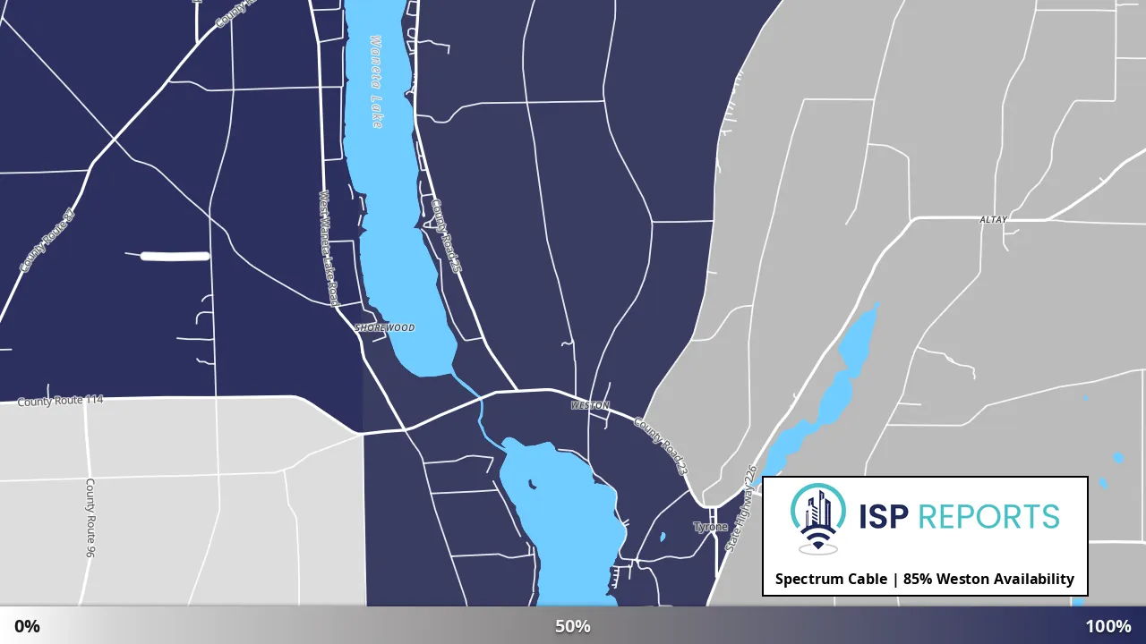 Weston, NY map of internet availability