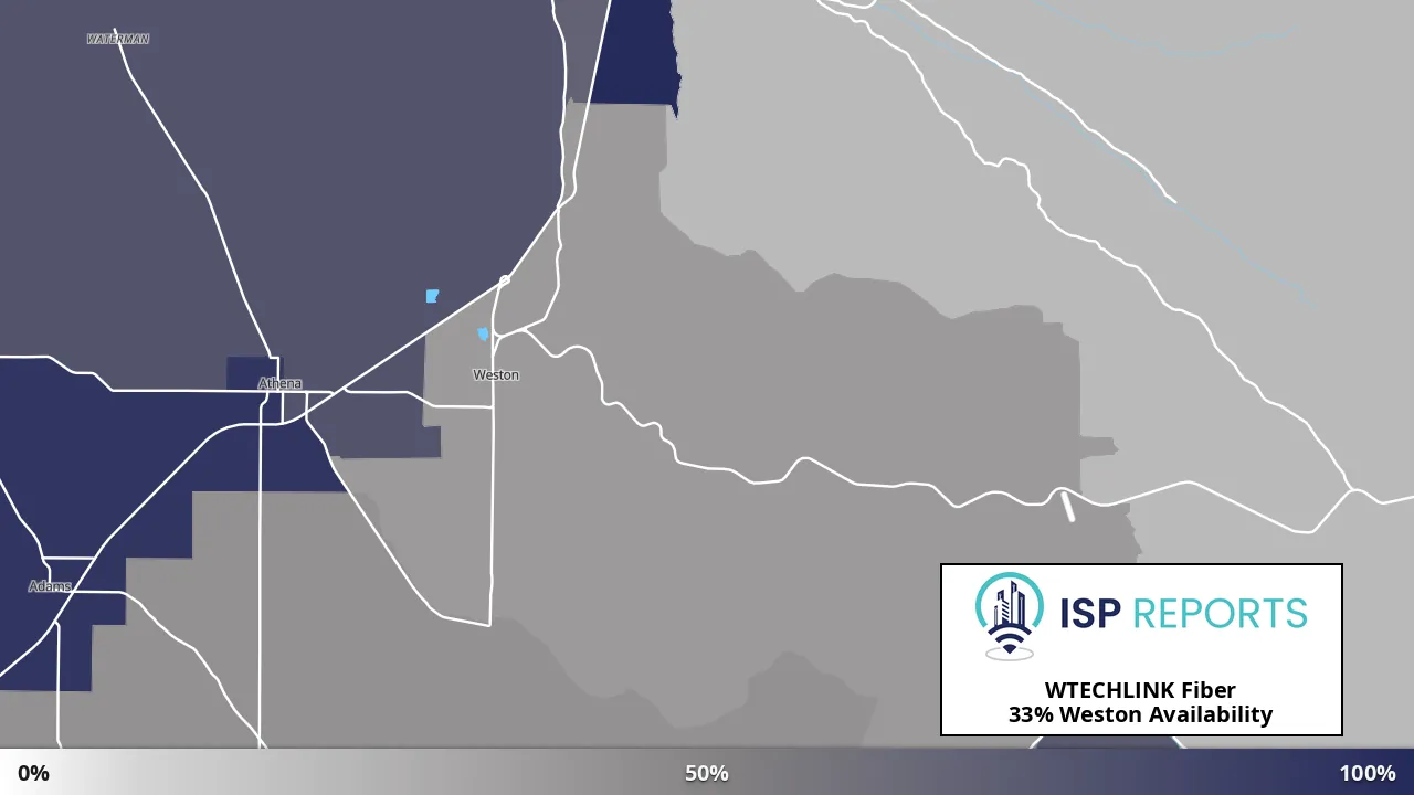 Weston, OR map of internet availability