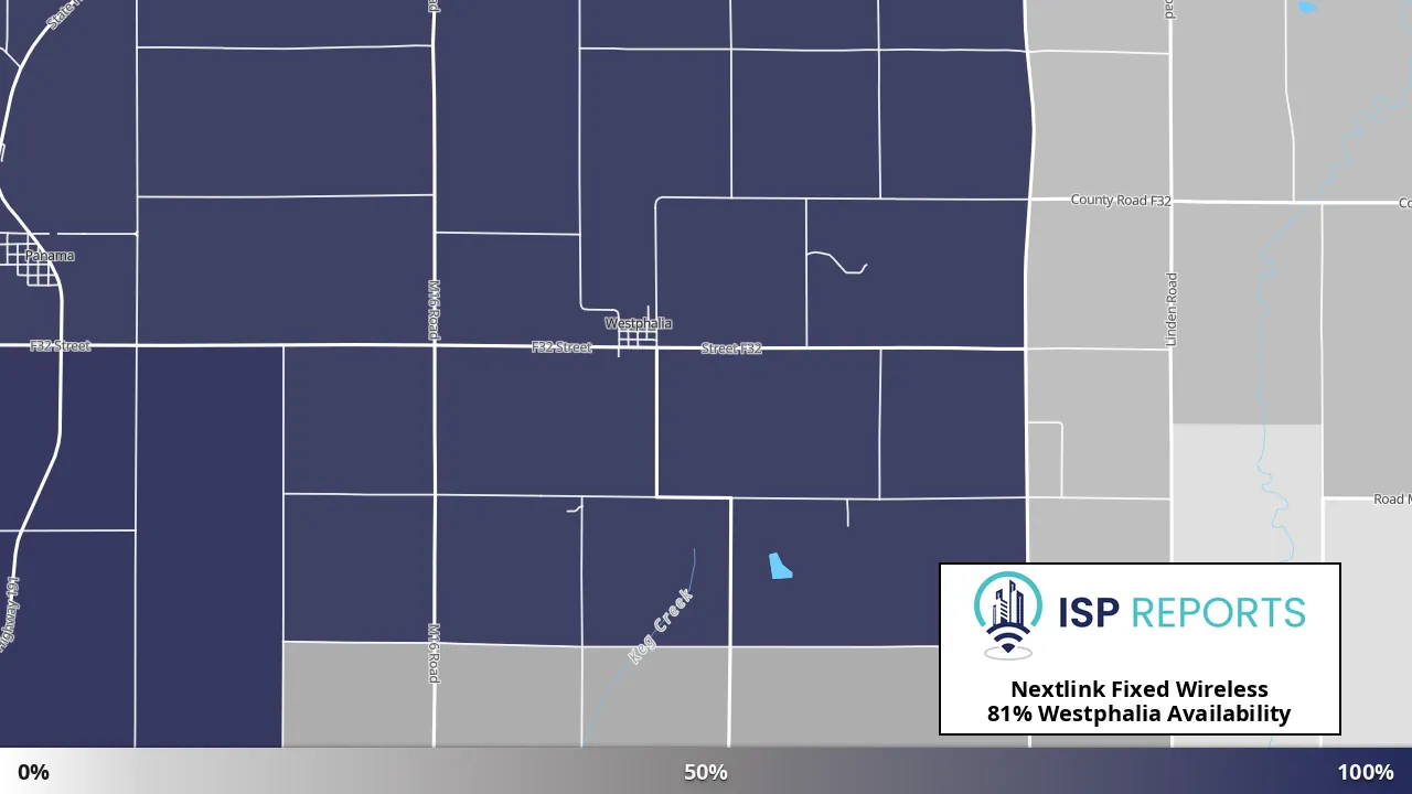 Westphalia, IA map of internet availability