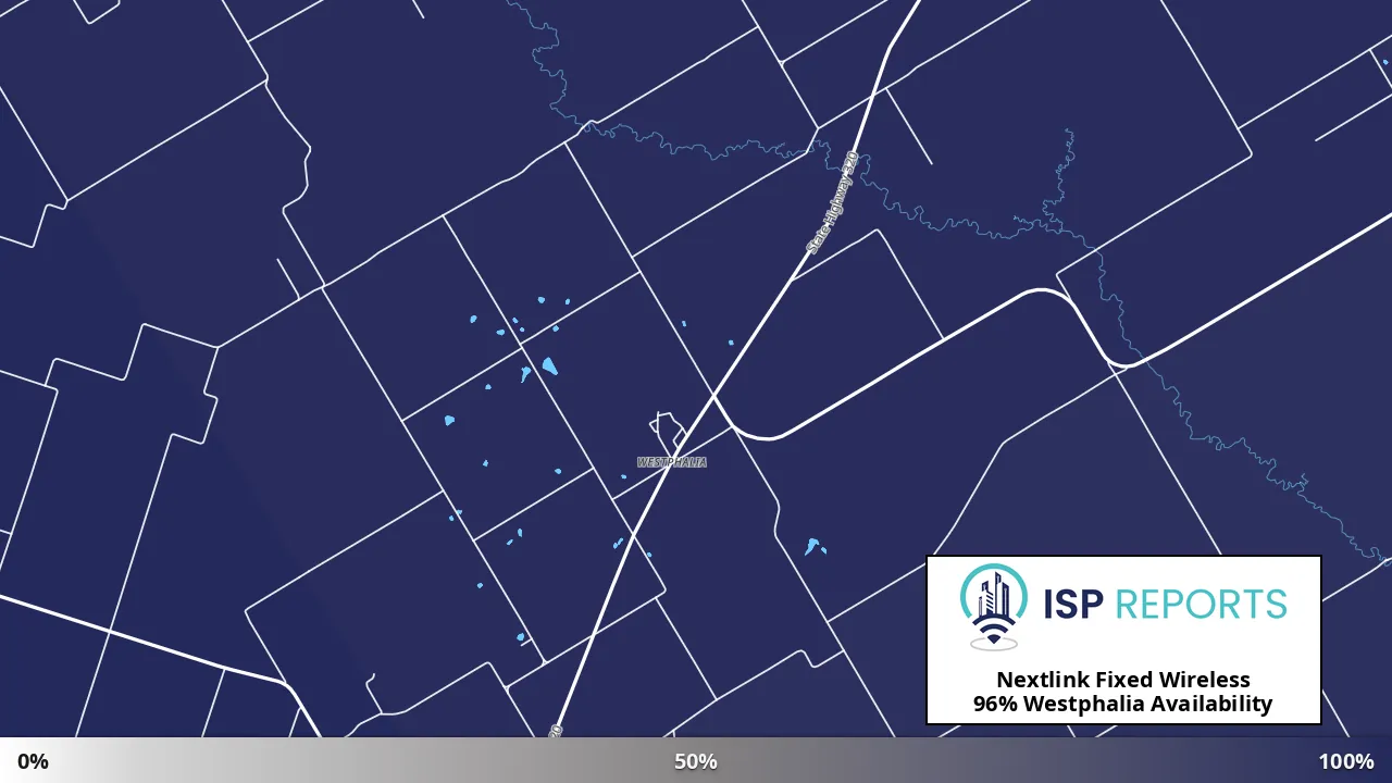 Westphalia, TX map of internet availability