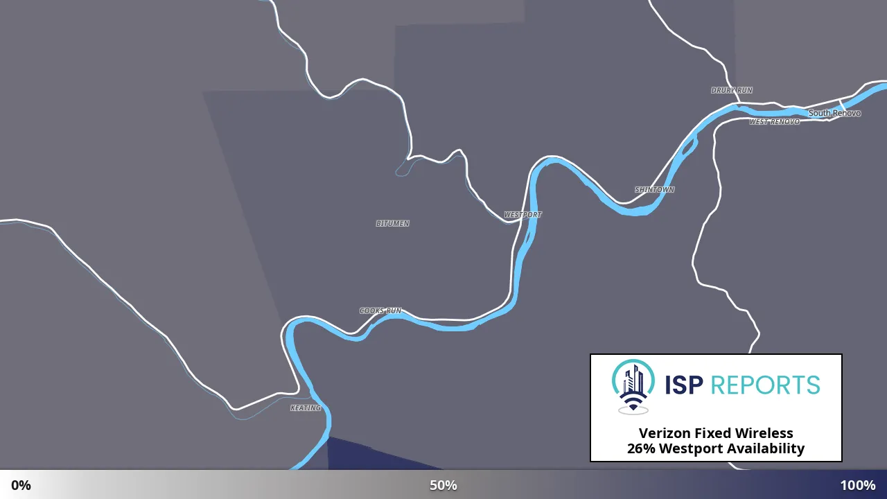 Westport, PA map of internet availability