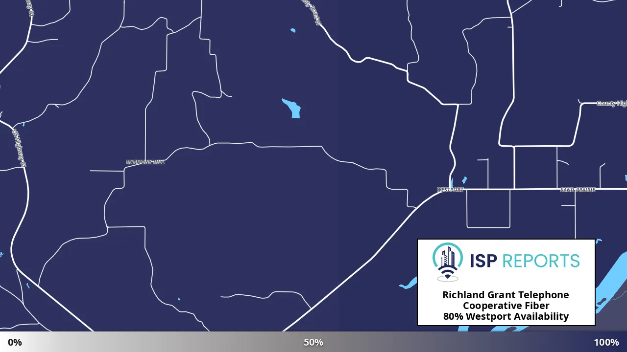 Westport, WI map of internet availability